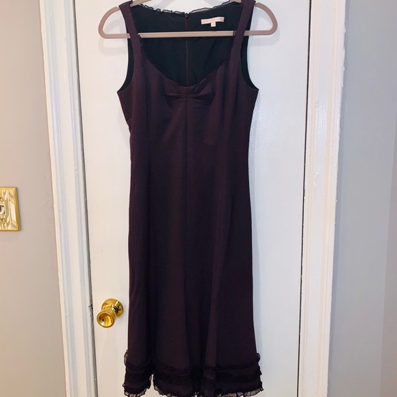 Womens Rebecca Taylor Purple Wool Ruffle Dress - Picture 1 of 6